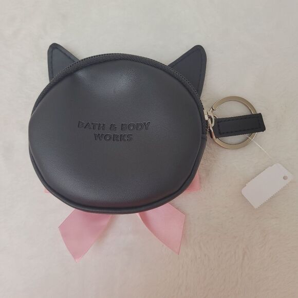 BBW Black Cat with Pink Bow Coin Purse Wallet Key Ring Zip Top New Out of Stock - Picture 2 of 8